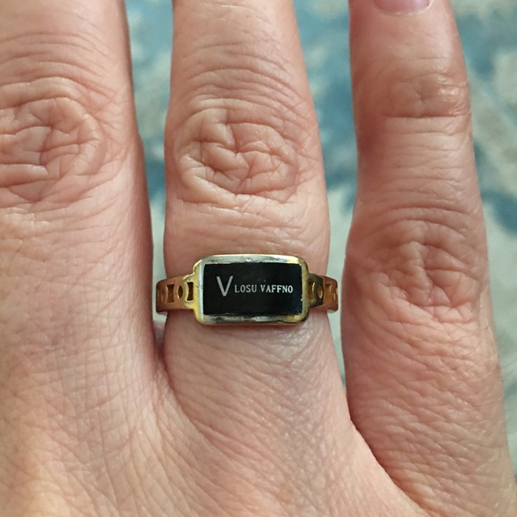 VLOSU VAFFNO gold plated stainless steel ring - Picture 3 of 10